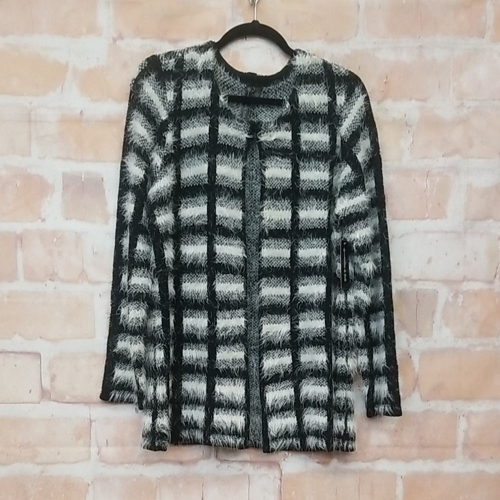 Allie & Rob Black and White Plaid Cardigan